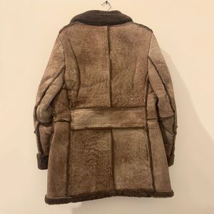 Vintage 1970s Sheepskin shearling suede/leather coat M size 42